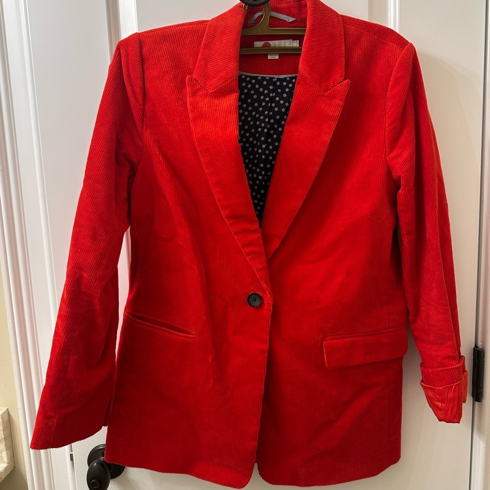 Boden Red Corduroy Blazer